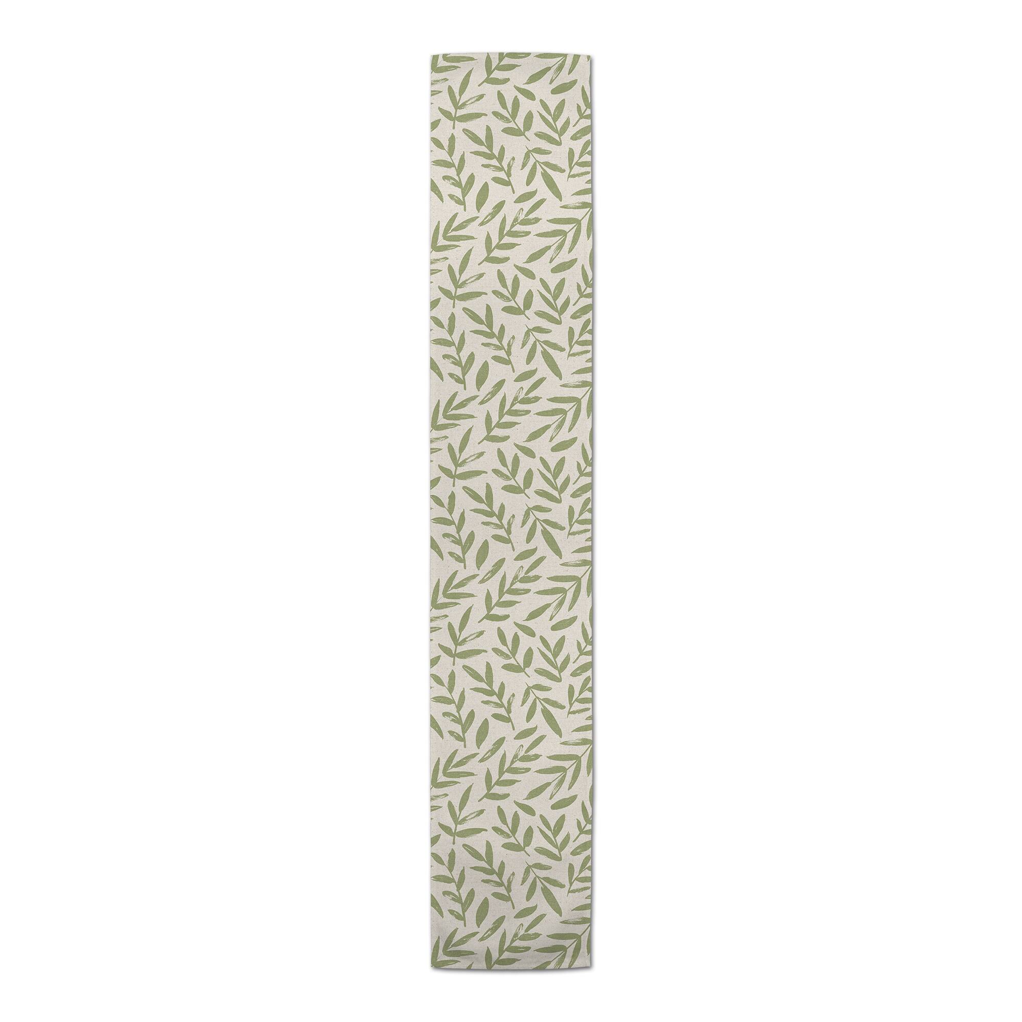 Rough Leaf Pattern 1 16" x 72" Poly Twill Table Runner